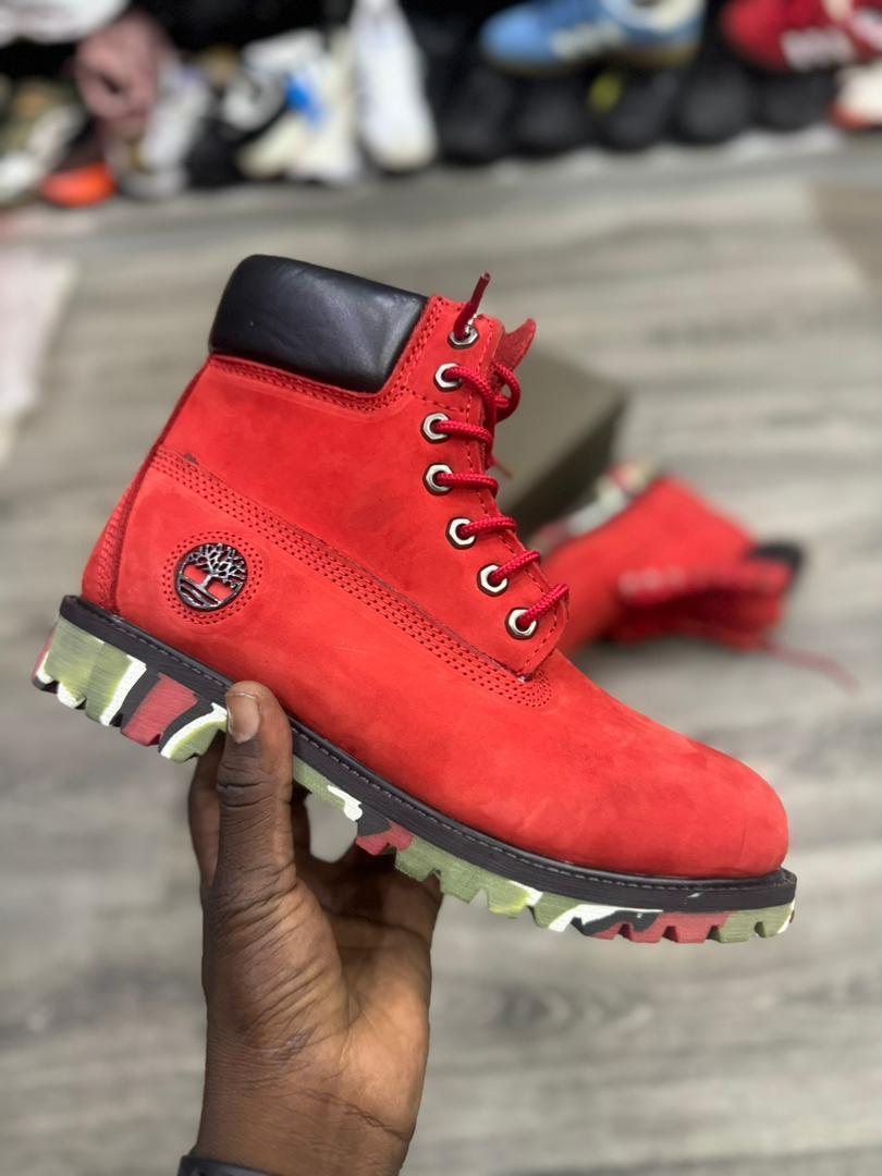 Timberland Boot Red with Gold Sole